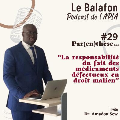 #29 | Par(en)thèse  : La responsabilité du fait des médicaments défectueux en droit malien