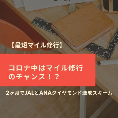 【最短マイル修行】コロナ中はマイル修行のチャンス！？2ヶ月でJALとANAダイヤモンド達成スキーム！