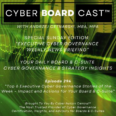 Ep294: Top 6 Executive Cyber Governance Stories of the Week – Impact and Actions for Your Board and C-Suite (2024.08.04) Ep294: Top 6 Executive Cyber Governance Stories of the Week – Impact and Actions for Your Board and C-Suite (2024.08.04)