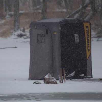 Ice fishing with Tackle Terry Tuma