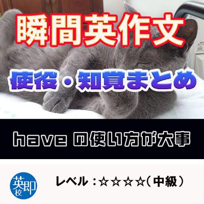 【瞬間英作文:特別編】英作文修行の旅26 使役・知覚動詞まとめ1 【瞬間英作文:特別編】英作文修行の旅26 使役・知覚動詞まとめ1