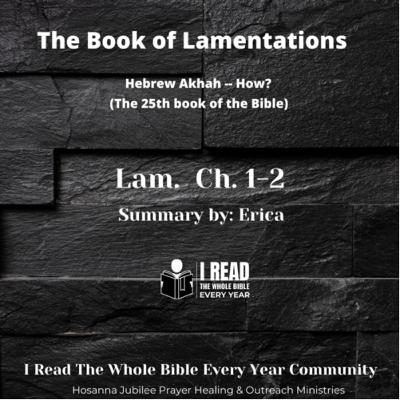 Erica’s summary of Lamentations, chapter 1–2 Erica’s summary of Lamentations, chapter 1–2