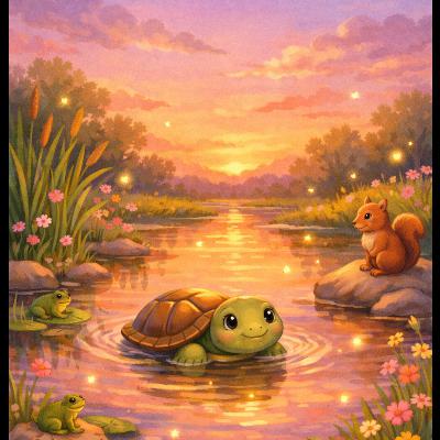 Tilly the Turtle’s Serene Sunset Tilly the Turtle’s Serene Sunset