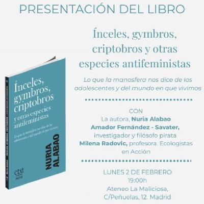 Presentación del libro Ínceles, gymbros, criptobros y otras especies antifeministas