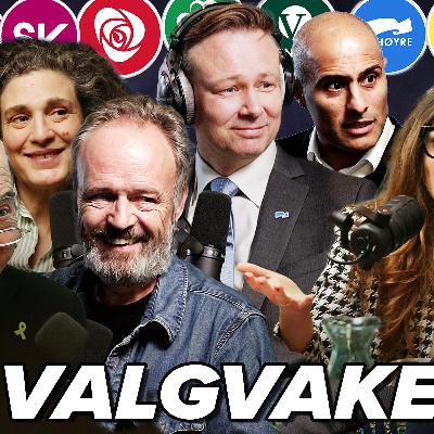 Valgvake med Ole Asbjørn Ness, Mahmoud Farahmand, Dag-Inge Ulstein, Ervin Kohn, Vebjørn Selbekk, Simen Sandelien, Anouchka, Leif Knutsen og Zhira Beck