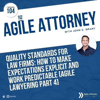 104. Quality Standards for Law Firms: How to Make Expectations Explicit and Work Predictable [Agile Lawyering Part 4]