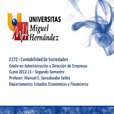umh2172 2012-13 Lec009 Contabilidad de Sociedades. Emisión de Empréstitos