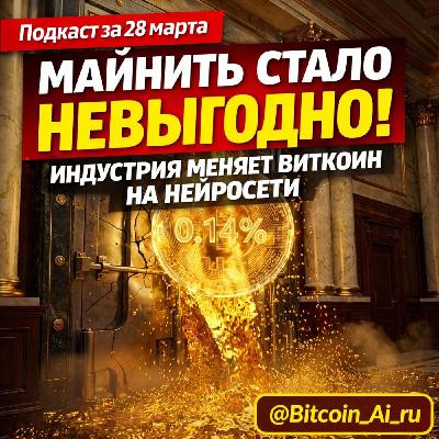 Майнеры бегут в AI, а Сейлор скупает биткоин. Кто прав в панике? | 28 марта
