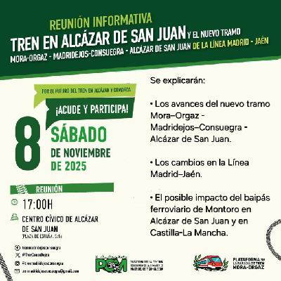 Reunión informativa tren en Alcázar de San Juan (8 noviembre)