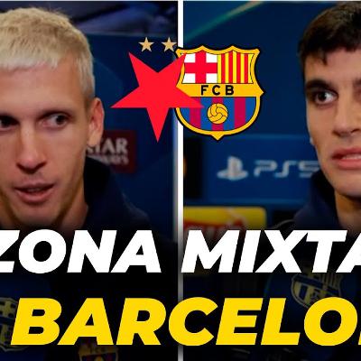 ZONA MIXTA completa tras SLAVIA PRAGA 2 vs BARCELONA 4: DANI OLMO, GERARD MARTÍN...