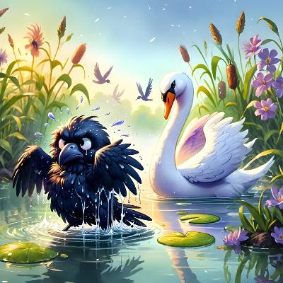 A Raven and a Swan A Raven and a Swan