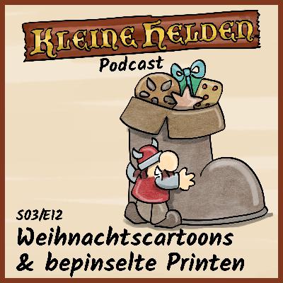 Weihnachtscartoons und bepinselte Printen