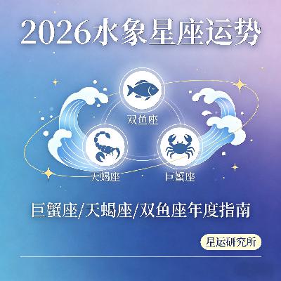 2026年全年运势｜♏️♋️♓️水象星座｜天蝎座、巨蟹座、双鱼座