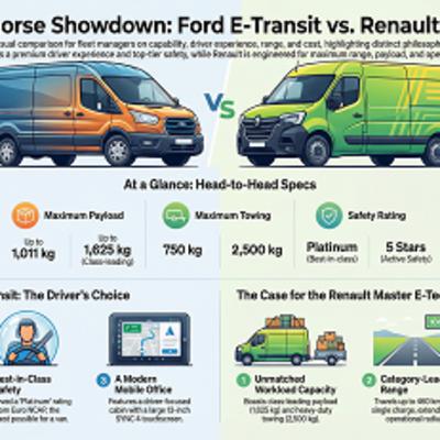 Electric Van Showdown: Ford E-Transit Versus Renault Master E-Tech Electric Van Showdown: Ford E-Transit Versus Renault Master E-Tech