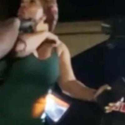 Huge masked Brother man cop attacks woman in park at night