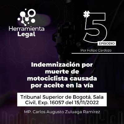 Indemnización por muerte de motociclista causada por aceite en la vía