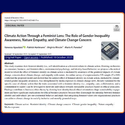 Climate Action Through a Feminist Lens (Apaolaza et al 2025) | FT50 JBE