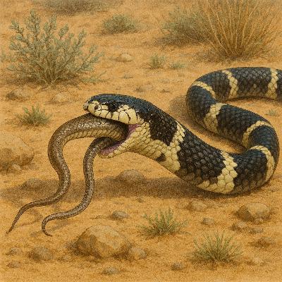 هل تعلم أن بعض الثعابين لا تكتفي بأكل القوارض أو الطيور، بل تلتهم ثعابين أخرى؟​