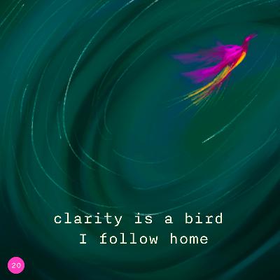 20. clarity is a bird I follow home