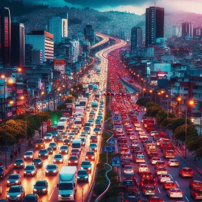 Trancón en la autopista Trancón en la autopista