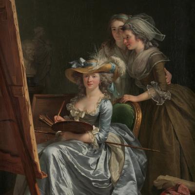 Autoportrait avec deux élèves Autoportrait avec deux élèves