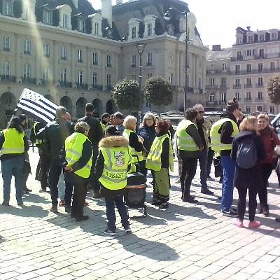 Manifestation Gilets jaunes Acte 22 à Rennes