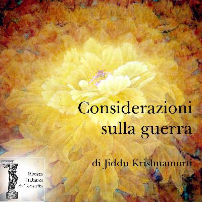 Considerazioni sulla guerra - Jiddu Krishnamurti