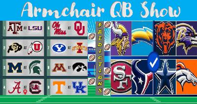 ARMCHAIR QUARTERBACKS TODAY | NFL CFB WAGERS PROP BETS FANTASY FOOTBALL ADVICE & DFS
