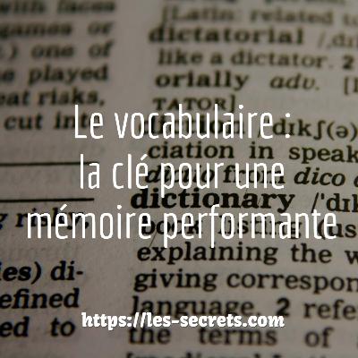 La stratégie du vocabulaire pour mieux mémoriser La stratégie du vocabulaire pour mieux mémoriser