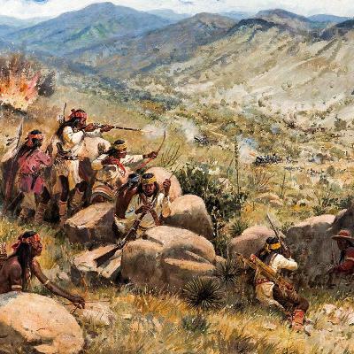 Bowie's Lead Fight Against Comanches - outnumbered 15 to 1!