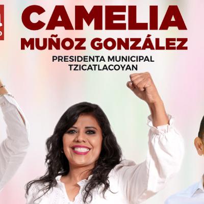 Entrevista a Camelia Muñoz González, candidata a la presidencia municipal de Tzicatlacoyan por MORENA.