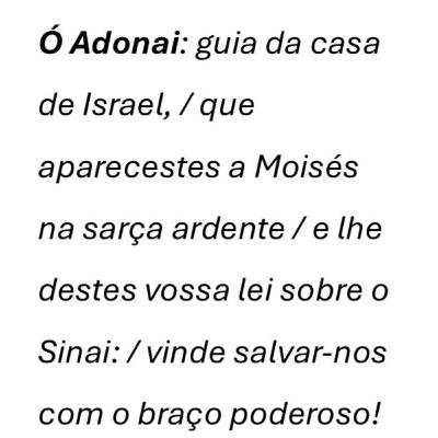 Antífonas da Expectação de Maria 02 - Ó Adonai