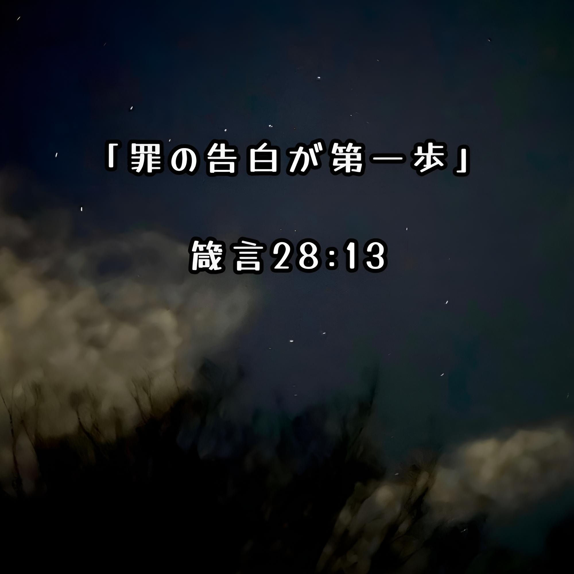 「罪の告白が第一歩」箴言２８章１３節