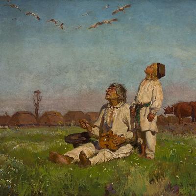Powrót bocianów na podstawie obrazu Bociany J. Chełmońskiego