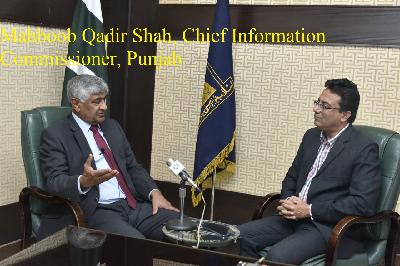 Mahboob Qadir Shah, Chief Information Commissioner, Punjab Mahboob Qadir Shah, Chief Information Commissioner, Punjab