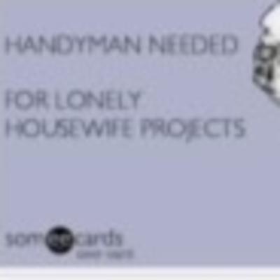 HANDYMAN NEEDED For Lonely Housewife Projects