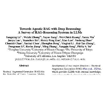 Towards Agentic RAG with Deep Reasoning: A Survey of RAG-Reasoning Systems in LLMs Towards Agentic RAG with Deep Reasoning: A Survey of RAG-Reasoning Systems in LLMs