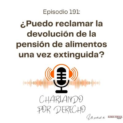 191. ¿Puedo reclamar la devolución de la pensión de alimentos una vez extinguida?