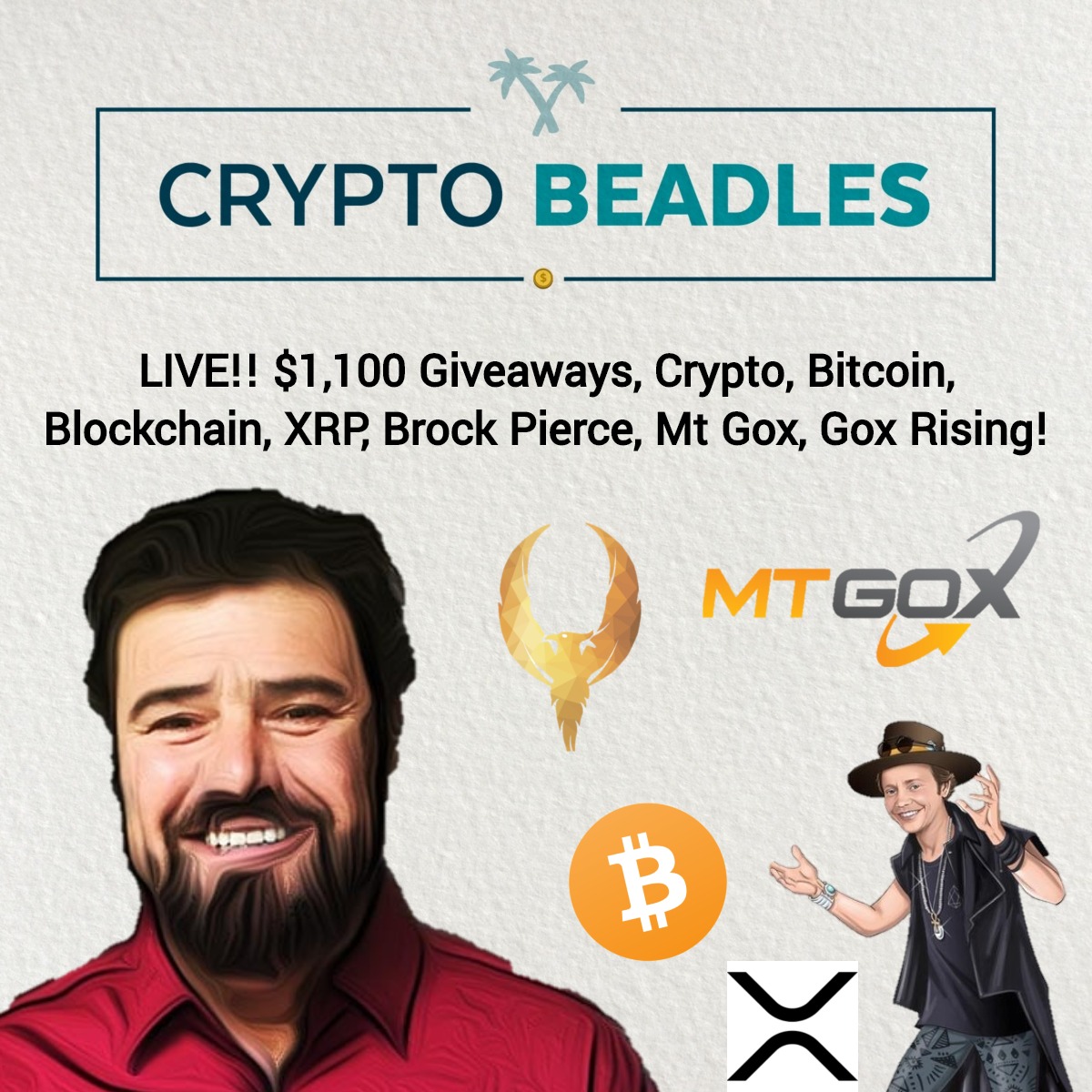 LIVE!! $1,100 Giveaways, Crypto, Bitcoin, Blockchain, XRP, Brock Pierce, Mt Gox, Gox Rising!