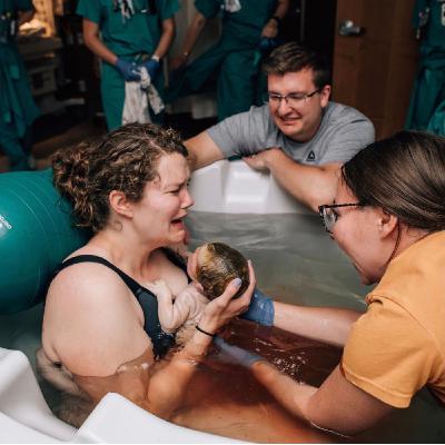 Episode 445 Liz's Waterbirth VBA2C After Two General Anesthesia C-Sections + Hope After Trauma