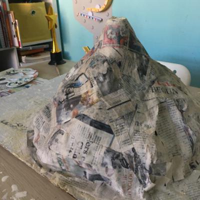 How to make a paper Mâché volcano 🌋