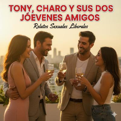 Tony, Charo y sus dos jóvenes amigos.