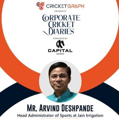 Arvind Deshpande - Head Administrator of Sports at Jain Irrigation - with Cricketgraph