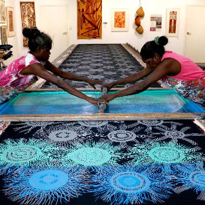 Australian Aboriginal screen-printed textiles at the Fowler
