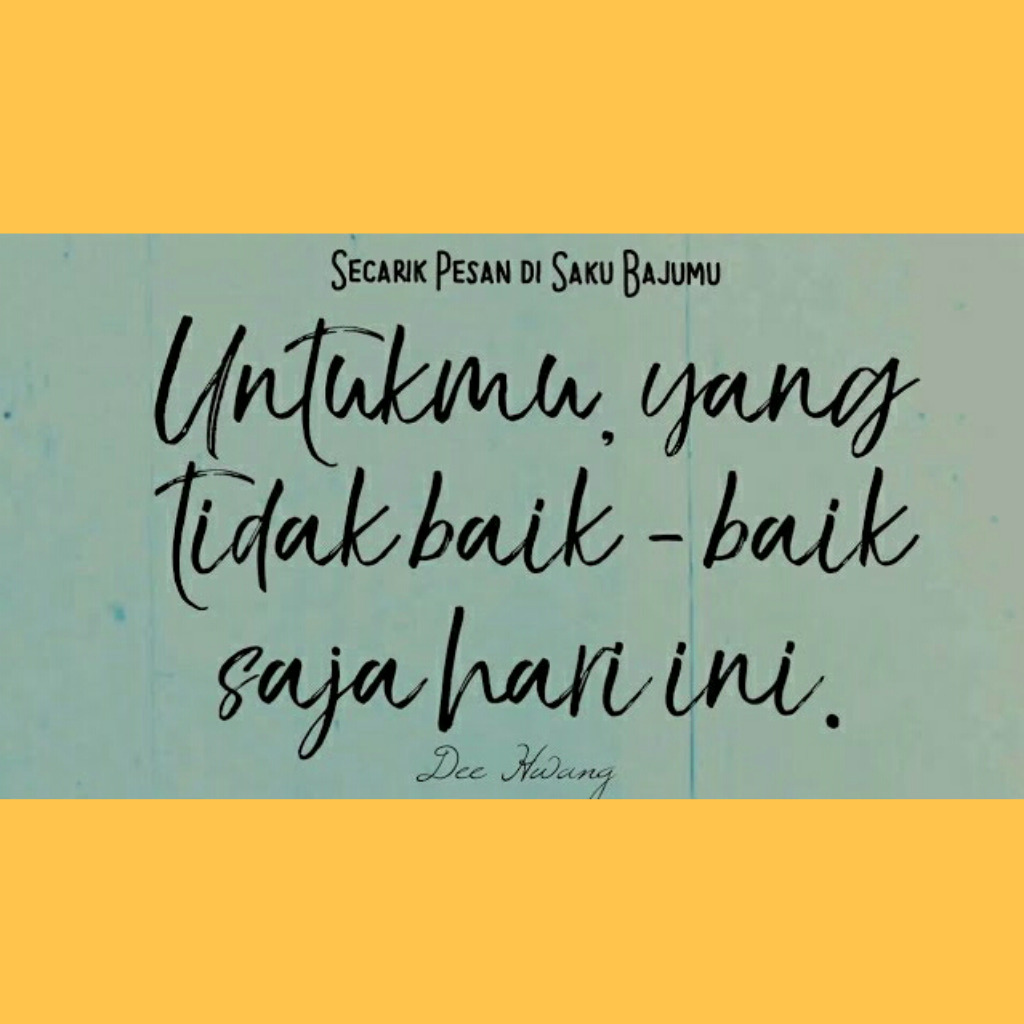 Secarik Pesan di Saku Bajumu