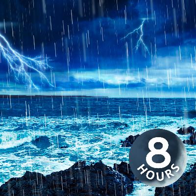 Large Ocean Waves + Epic Rain & Thunder = Best Sleep Ever! | 8 Hours