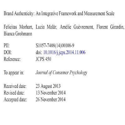 33- Brand Authenticity An Integrative Framework and Measurement Scale - Persian