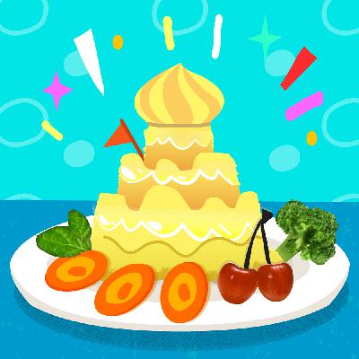 أبطال الخضراوات: محاربو الفواكه يعدون كعكة أبطال الخضراوات: محاربو الفواكه يعدون كعكة