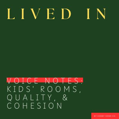 Upstate Who? | Kids' rooms, quality, and cohesion