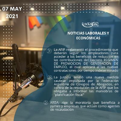 NOVEDADES LABORALES Y ECONÓMICAS 07/05/2021